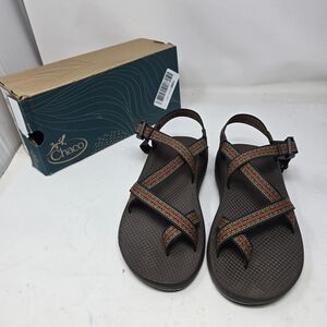 NEW Chaco Mens 9 Z/Cloud 2 *tried On* Sport Sandals Brown Orange Eco Java